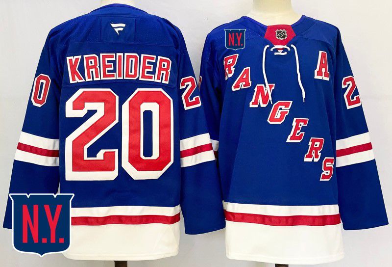 Men New York Rangers #20 Kreider Blue Fanatics 2025 NHL Jersey style 1
